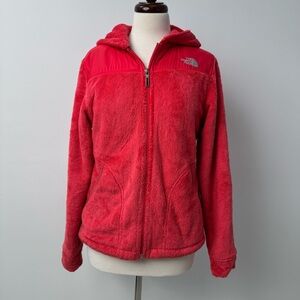 The North Face Women's Vibrant Red Pink Teddy Hooded Jacket Size Small Womens